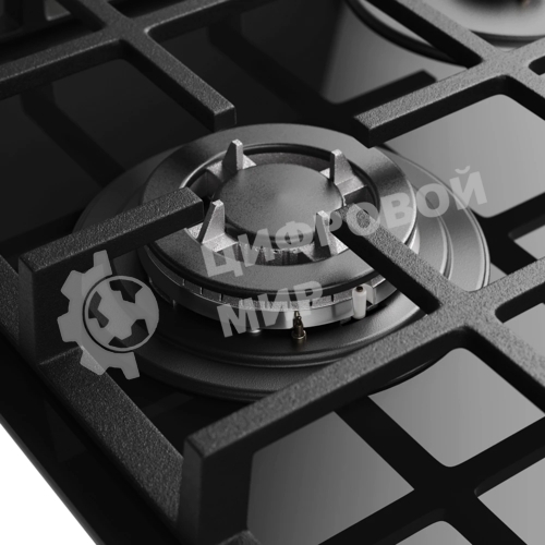 Варочная поверхность MONSHER MGG 44 Noir, High-Tech, газ, 45 см, газ-контроль, автоматический электроподжиг, чугунные решетки, форсунки под сжиженый газ, конфорки SABAF, поворотные переключатели, цвет черный