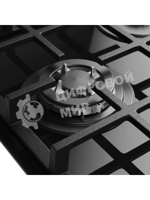 Варочная поверхность MONSHER MGG 44 Noir, High-Tech, газ, 45 см, газ-контроль, автоматический электроподжиг, чугунные решетки, форсунки под сжиженый газ, конфорки SABAF, поворотные переключатели, цвет черный