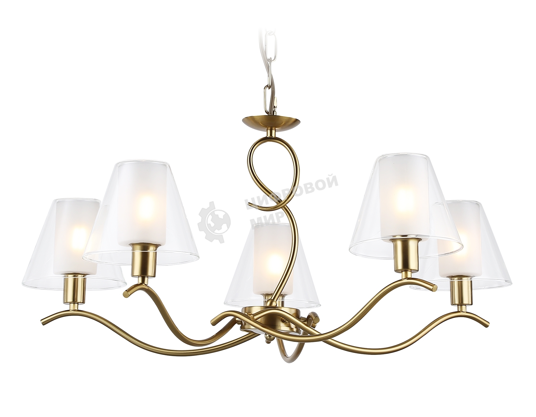 Люстра Ambrella light LH57091/5 BS/FR латунь/белый матовый E14/5 max 40W D690*790