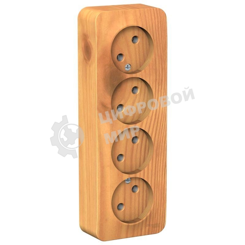 Розетка SCHNEIDER ELECTRIC Blanca4-м оп 16А 250В без шторок без заземл. изол. пласт.