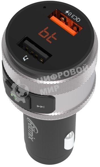 Автомобильный FM-модулятор Ritmix FMT-A707 черный MicroSD BT USB