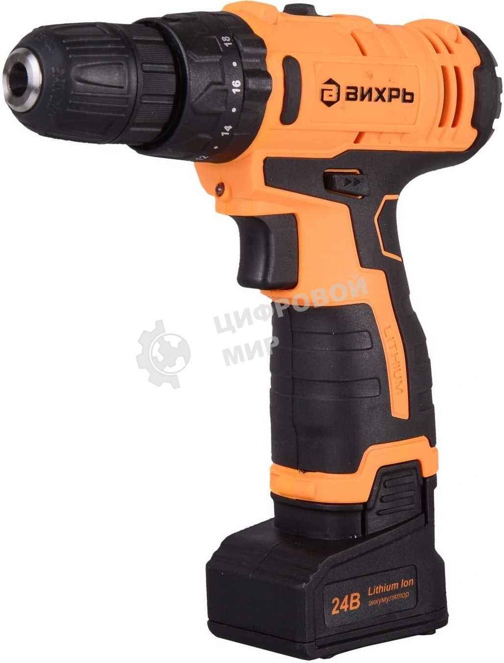 Дрель-шуруповерт аккумуляторная Вихрь ДА-24Л-2кУ 72/14/19, Аккумуляторная, 24В, 2 АКБ, Ударная