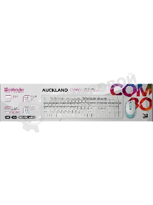Комплект клавиатура+мышь Defender Auckland C-987 беспроводной, USB, 1600 DPI, белый