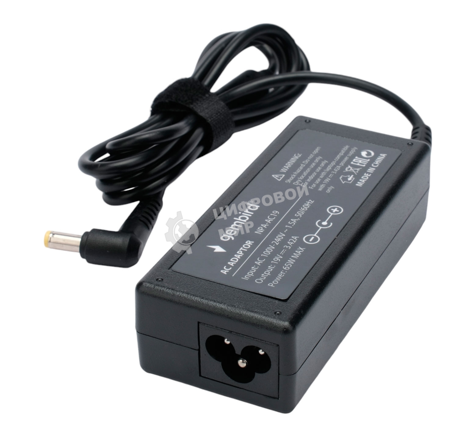 Блок питания Gembird для ноутбуков Asus, Toshiba 19В/3,42А, 65Вт, 1 штекер 5,5х2,5мм (NPA-AC19)