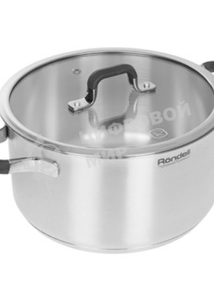 Кастрюля Rondell Stolz RDS-1754, 5.2 л, 24 см, нержавеющая сталь, с крышкой