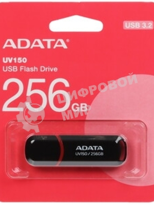 Флешка USB ADATA UV150 (AUV150-256G-RBK), 256Gb, USB 3.0, R/W 100/30, черный