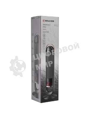 Тепловентилятор электрический BRAYER BR4862 чёрный, керамический, 2000 Вт, 20 м²
