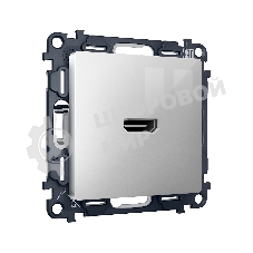 Комплект механизма розетки HDMI 2.0 ALFA Серебро глянец 40V/500mA 2.0GHz 5-18Gbit/s QUANT (AP4140, VM222) MA414010