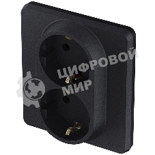 Розетка 2 x 2К+З немецкий стандарт 16А 250 В антрацит