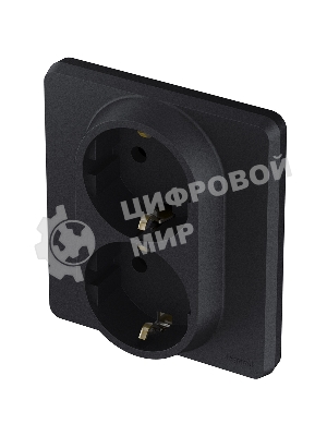Розетка 2 x 2К+З немецкий стандарт 16А 250 В антрацит