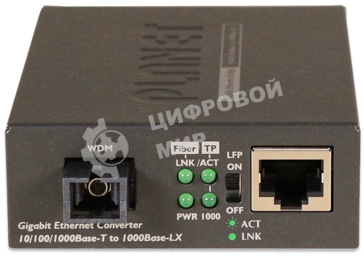 GT-806B60 Медиаконвертер 10/100/1000Base-T to WDM Bi-directional Fiber Converter - 1550nm - 60KM
