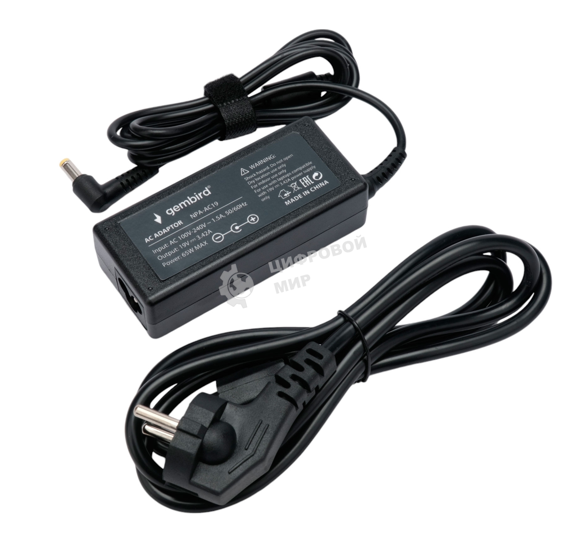 Блок питания Gembird для ноутбуков Asus, Toshiba 19В/3,42А, 65Вт, 1 штекер 5,5х2,5мм (NPA-AC19)