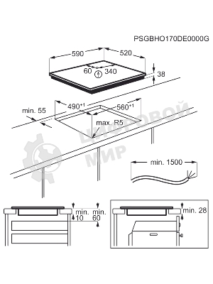Электрическая варочная панель Electrolux EHF6232FOK Hi-Light, независимая, черный