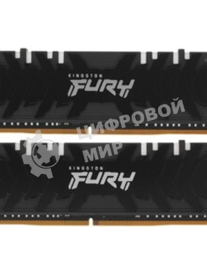 Оперативная память Kingston Fury Renegade, DDR4, 16Gb (2x8Gb), 3200MHz, CL16, DIMM, с радиаторами, RGB, черный