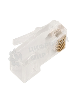 Коннектор LANMASTER RJ45 тип EZ, 8P8C, UTP, Cat.5e, универсальный, со вставкой, покрытие 50 микрон,100 шт.