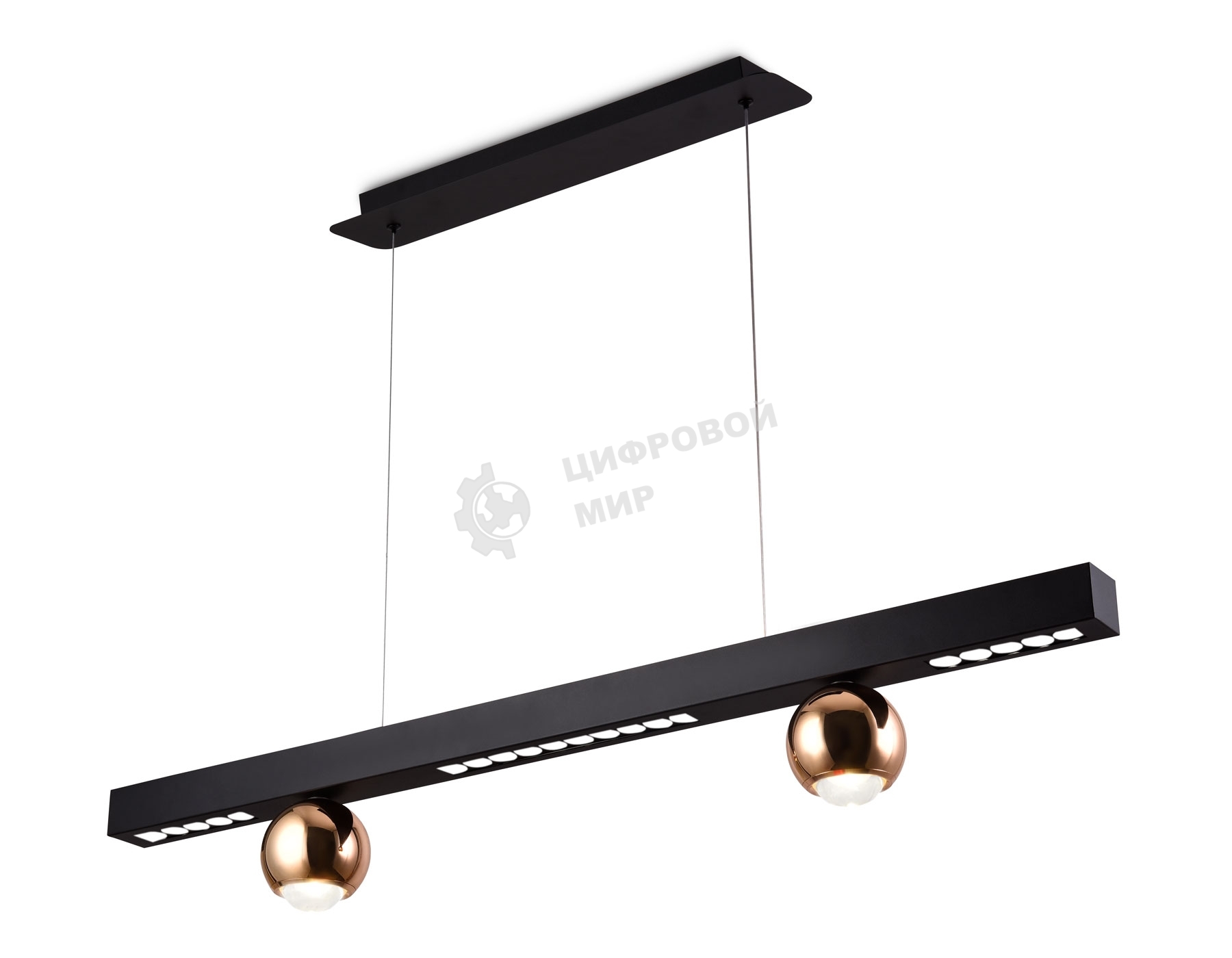 Подвесной светодиодный светильник Ambrella light FL5956 BK/GD черный/золото 4200K 18W 1000*70*1200 (Без ПДУ)