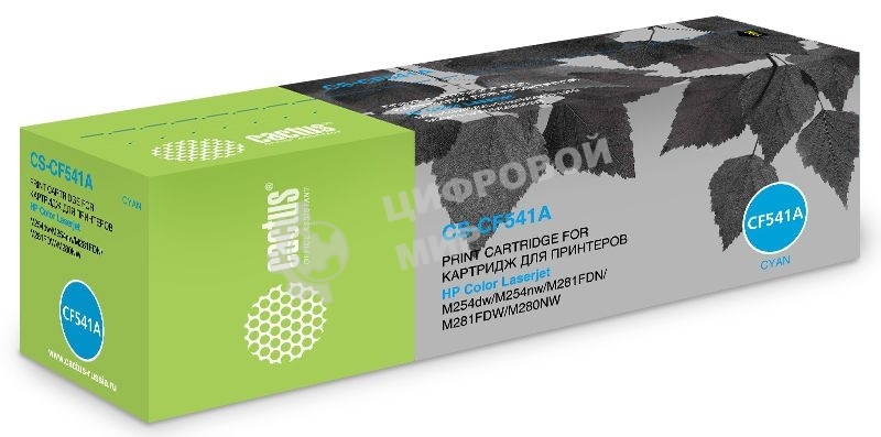 Картридж лазерный Cactus CS-CF541A голубой (1400 стр.) для HP LJ M254dw/M280nw/M281fdn