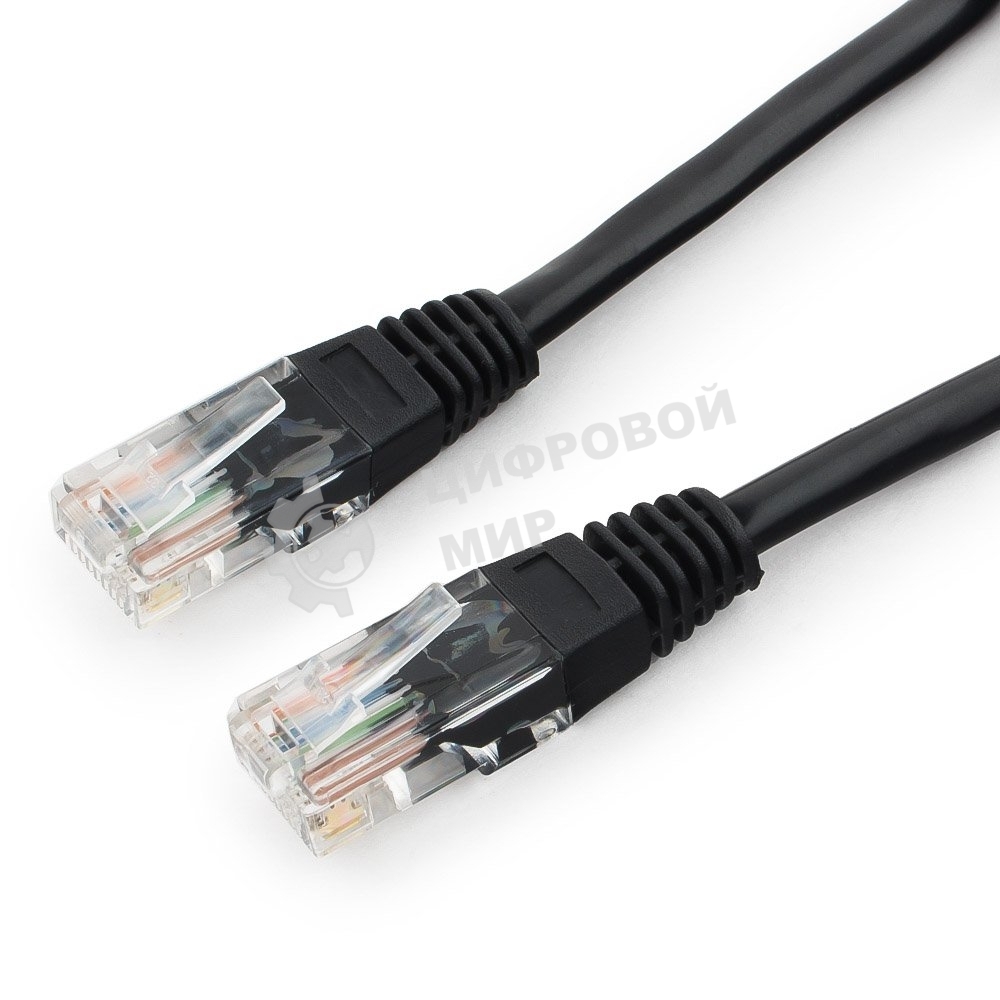 Патч-корд UTP Cablexpert cat.5e, 0.5м, литой, многожильный, черный