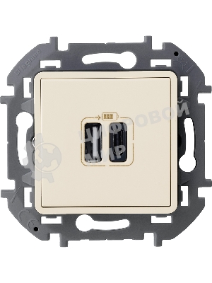 Зарядное устройство 2 разъема Legrand Inspiria USB A-C 240В/5В 3000мА слоновая кость