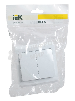 Выключатель 2-кл. СП Вега 10А IP20 ВС10-2-0-ВБ белый IEK EVV20-K01-10-DM
