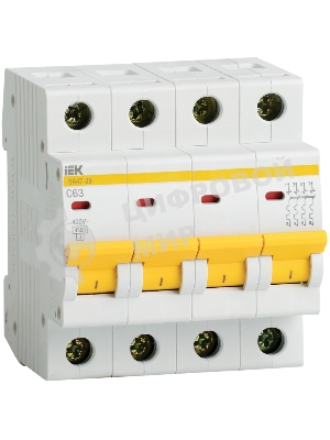 Выключатель автоматический модульный 4п C 16А 4.5кА ВА47-29 IEK MVA20-4-016-C