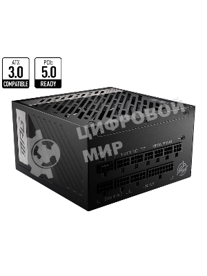 Блок питания MSI MPG A850G PCIE5 Retail, 850Вт, 80 PLUS Gold, 135мм, модульный, черный