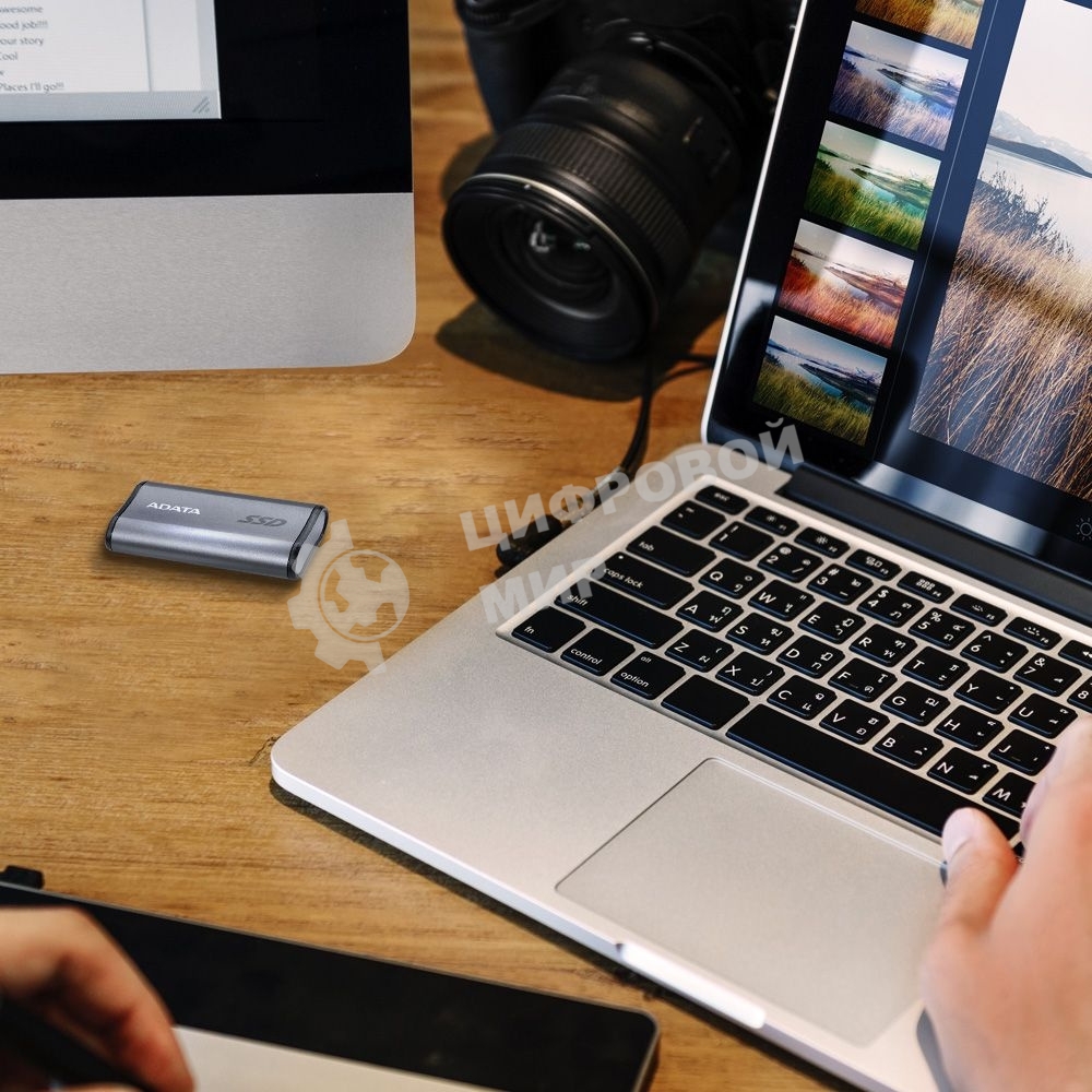 Внешний SSD ADATA Elite SE880, 2TB, USB 3.2 Gen 2x2 Type-C, R/W 2000/2000, серый