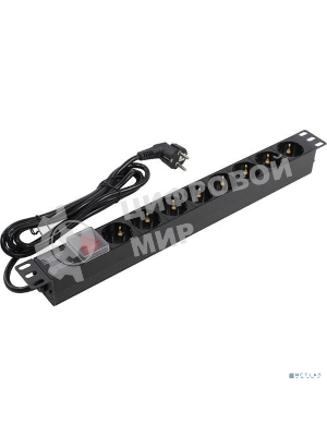 Блок розеток горизонтальный ExeGate ServerPro PDU-19H804 Al-8S-EU2.5-SW, 19