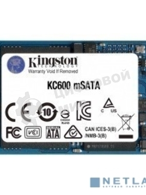 Накопитель SSD Kingston KC600, 1Tb, mSATA, R/W 550/520