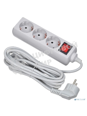 Сетевой фильтр Buro 300SL-3-G 3м, 3 розетки, серый (пакет ПЭ)