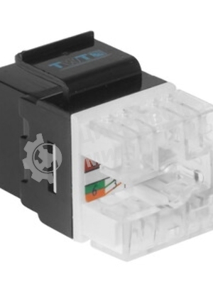 Модуль Keystone RJ45, Cat.6, UTP, 180 градусов, черный