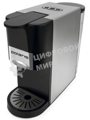 Кофеварка Polaris PCM 2020 3-in-1 черный/нержавеющая сталь, исп. кофе - молотый/капсулы, 0.8 л, 1450 Вт, 20 бар