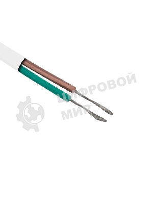 Шнур сетевой Rexant вилка плоская без розетки, кабель 2x0.5 мм², длина 1,5 м., белый