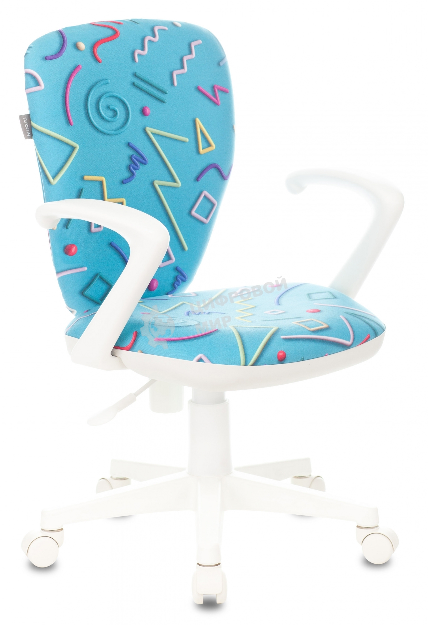 Кресло детское Бюрократ KD-W10AXSN голубой Sticks 06 крестовина пластик пластик белый