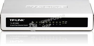 Коммутатор TP-Link SOHO TL-SF1008D Коммутатор 8-port 10/100M mini Desktop Switch, 8 10/100M RJ45 ports, Plastic case