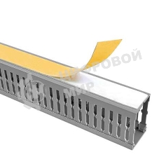 Кабель-канал Rexant перфорированный самоклеящийся 60х60 серый (паз 5мм, зуб 7мм с отв.)