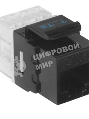 Модуль Keystone RJ45, Cat.6, UTP, 180 градусов, черный