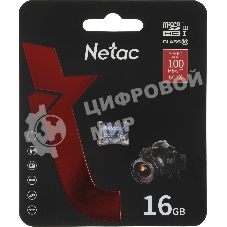 Флеш карта microSDHC 16Gb Netac P500 ULTRA NT02P500ULT-016G-S (без SD адаптера) 100Mb/s