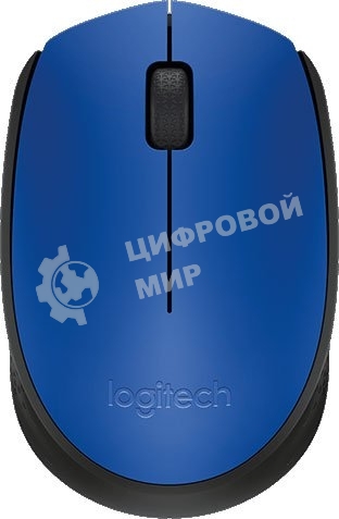 Мышь беспроводная Logitech M171 синий, 1000 dpi, радиоканал, USB, кнопки - 3