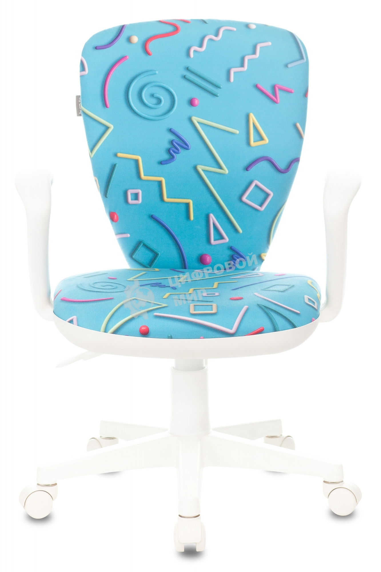 Кресло детское Бюрократ KD-W10AXSN голубой Sticks 06 крестовина пластик пластик белый