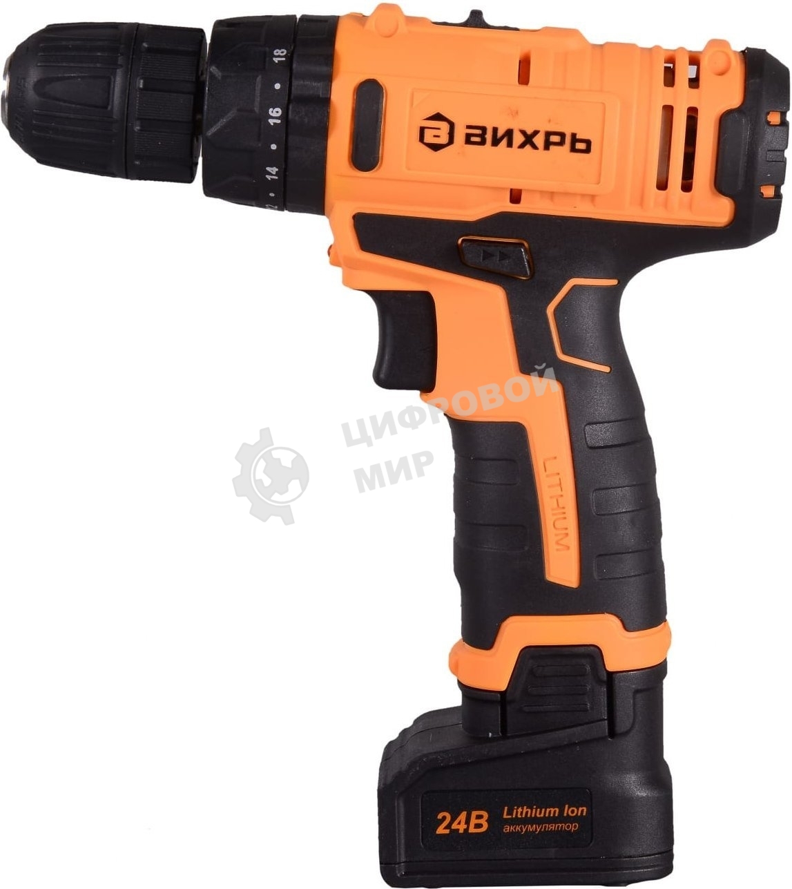 Дрель-шуруповерт аккумуляторная Вихрь ДА-24Л-2кУ 72/14/19, Аккумуляторная, 24В, 2 АКБ, Ударная