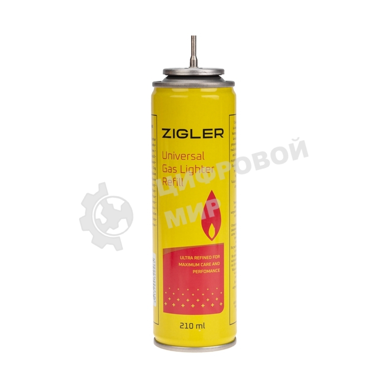 Газ для зажигалок, метал.баллон, 210мл (80 гр). (5 переходников)