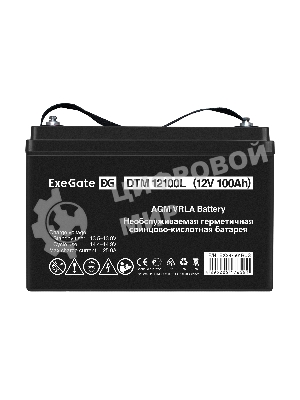 Аккумуляторная батарея ExeGate DTM 12100L (12V 100Ah, болт М6)