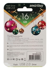 Флешка USB SmartBuy NY series Santa-A (SB8GBSantaA), 8Gb, USB 2.0, R/W 15/5, красный/белый