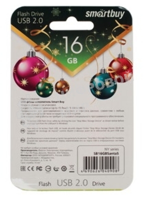 Флешка USB SmartBuy NY series Santa-A (SB8GBSantaA), 8Gb, USB 2.0, R/W 15/5, красный/белый