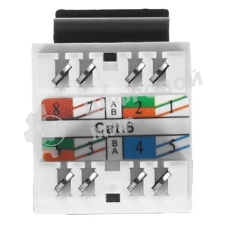 Модуль Keystone RJ45, Cat.6, UTP, 180 градусов, черный
