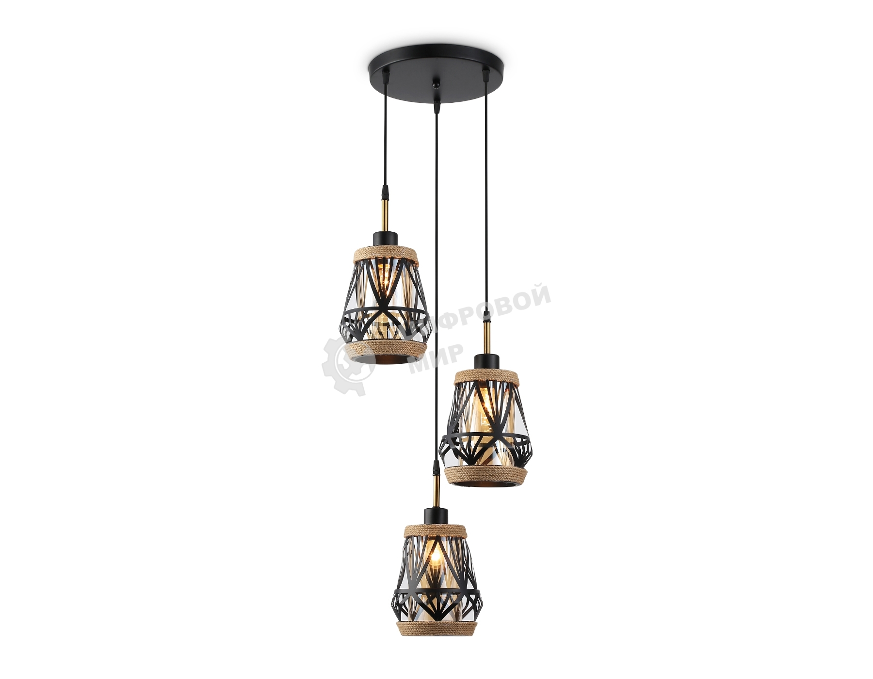 Светильник Ambrella light TR8522/3 BK/SB черный/бронза E27/3 max 60W D380*1000