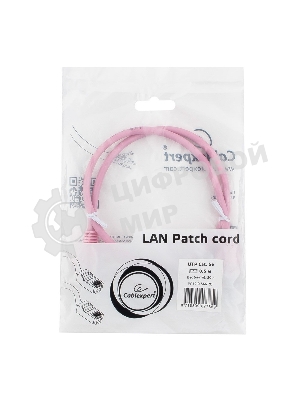 Патч-корд UTP Cablexpert cat.5e, 0.5м, литой, многожильный, розовый