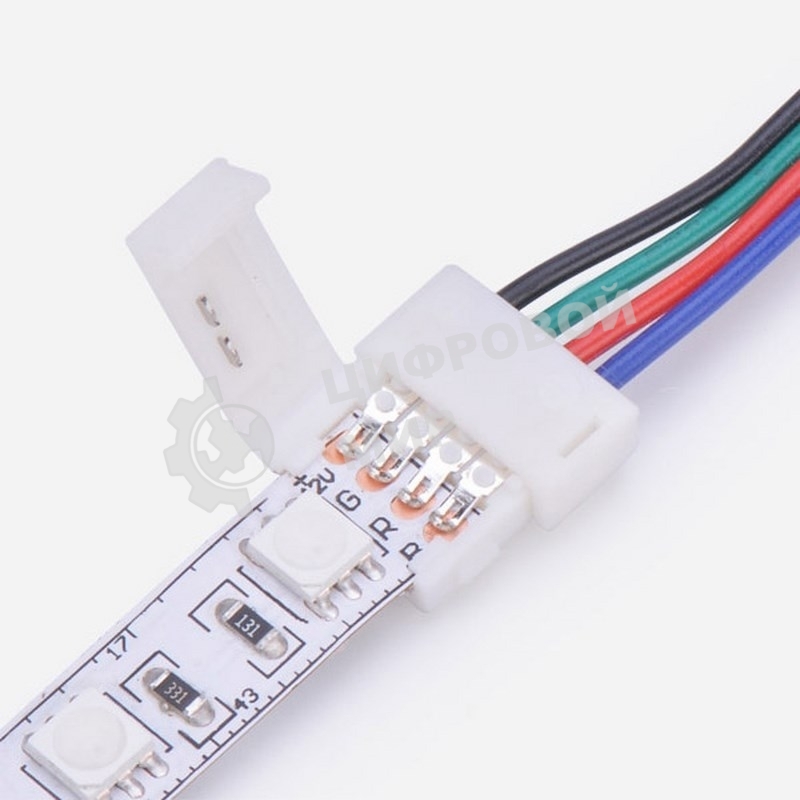 Коннектор питания (1 разъем) для RGb светодиодных лент шириной 10 мм LAMPER