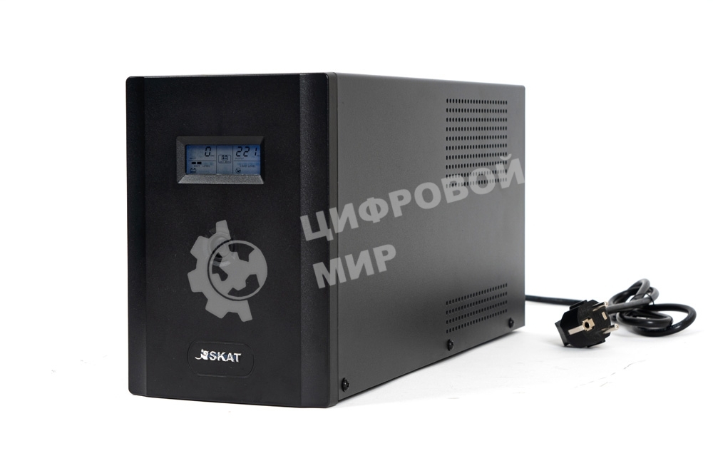 Источник бесперебойного питания SKAT-UPS 3000/1800 1800 Вт, с АКБ 9 А·ч 4 шт, меандр. стабилизация напряжения